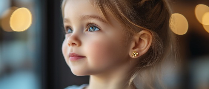 Как выбрать первые золотые серьги для девочки: советы для родителей